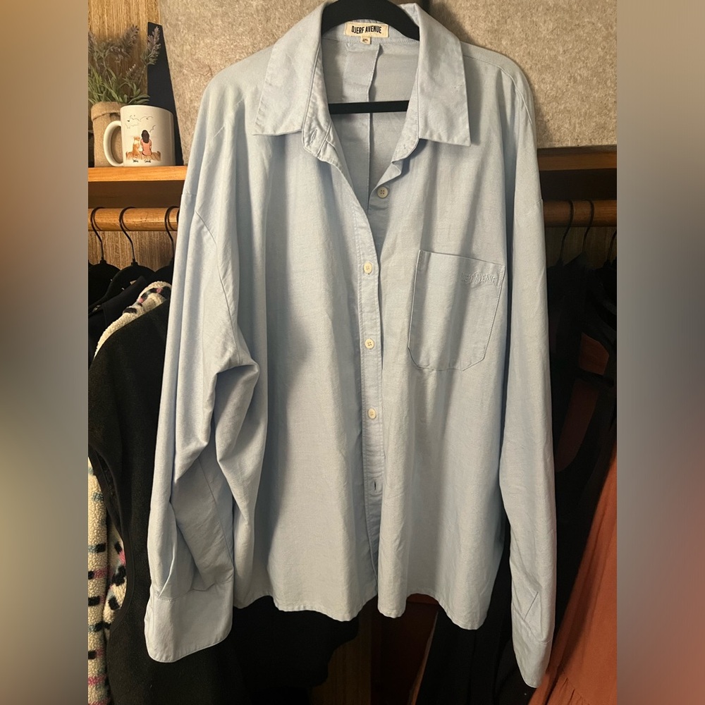 Djerf Avenue Baby Blue Button Down 3XL
